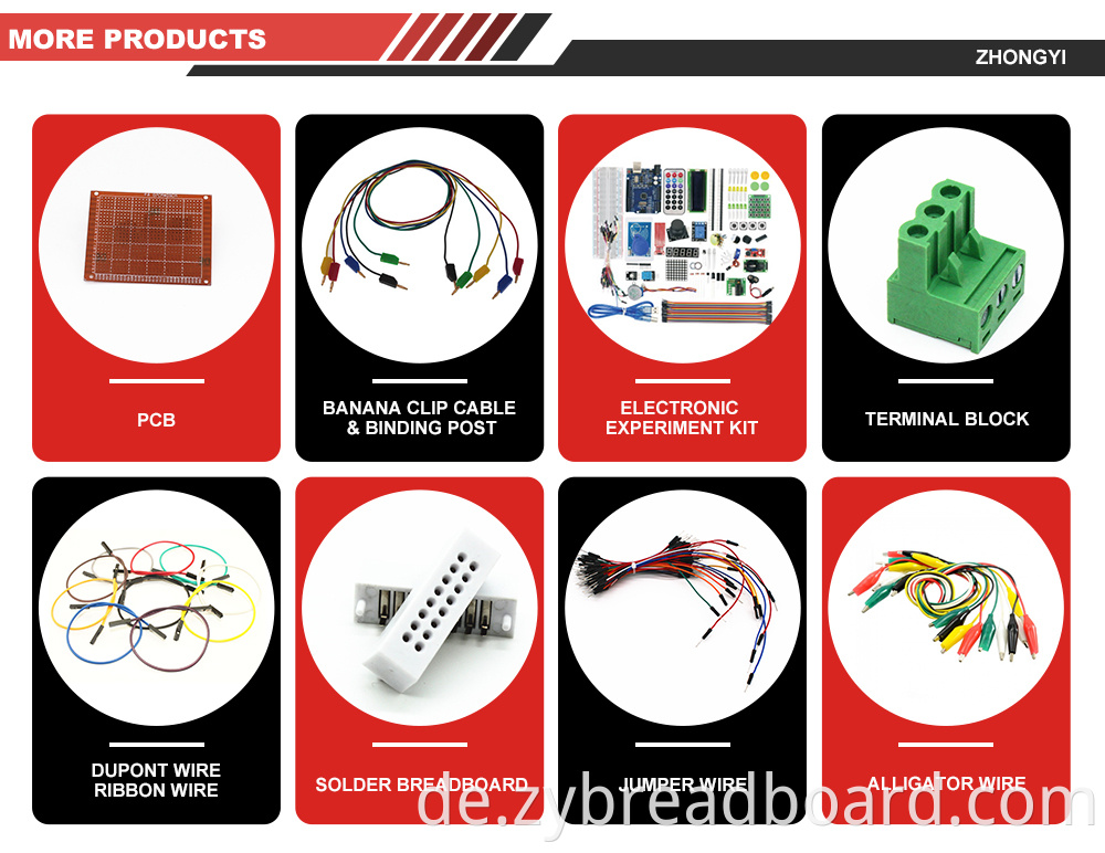 830 Punkte elektronischer Prototypen Brot- und Jumper -Draht mit geeignetem Kabel -Kit